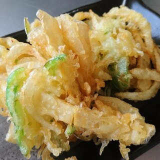 簡単！タケノコの新玉ねぎのかき揚げ